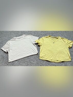 Nike Women's Crop Top Duo - Cream & Yellow